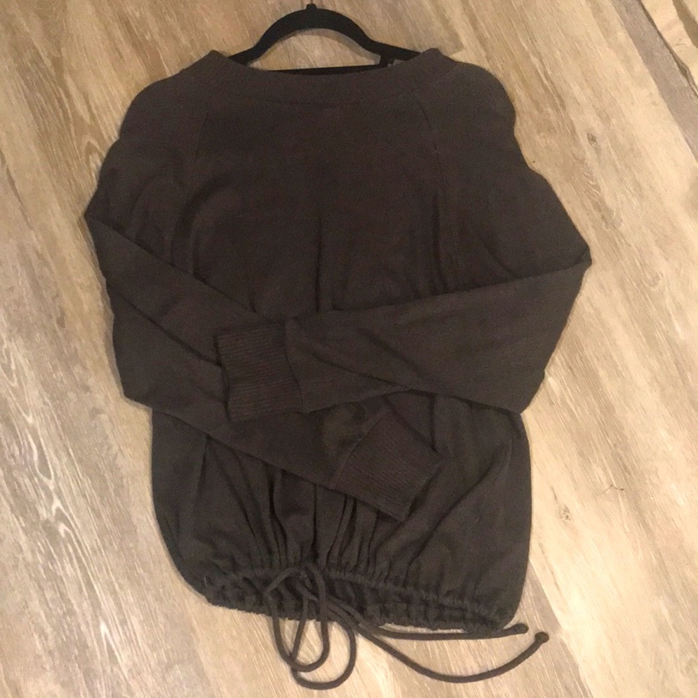 Comfy ruched tie bottom sweater